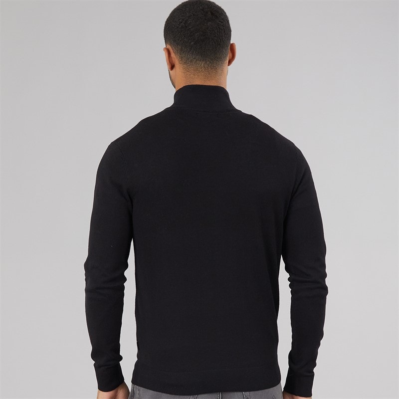 JACK & JONES Mænd Emil Strik 1/2 Lynlås Trøje Sort - Billede 2