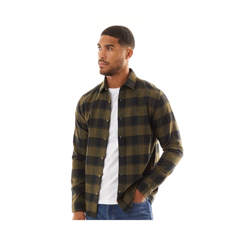 JACK & JONES Herre Joshua Efterår Buffalo Langærmet Ternet Skjorte Skov Nat - Billede 1