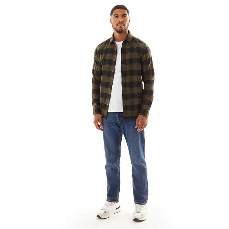 JACK & JONES Herre Joshua Efterår Buffalo Langærmet Ternet Skjorte Skov Nat - Billede 3