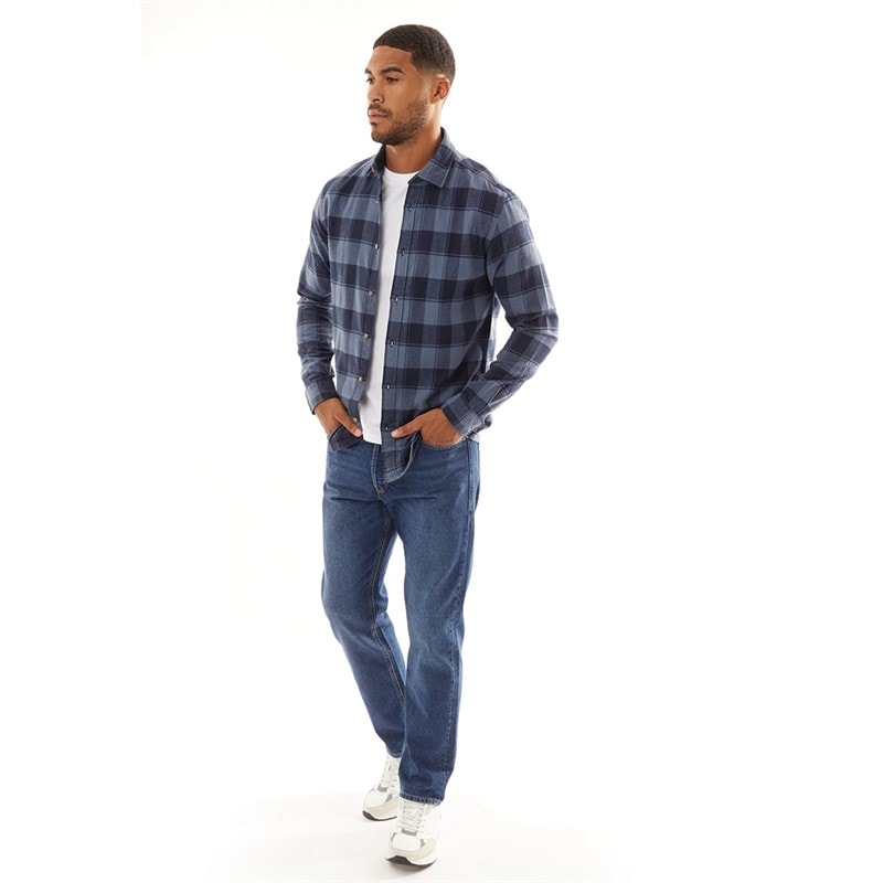 JACK & JONES Mænd Joshua Efterår Buffalo Langærmet Ternet Skjorte Vintage Indigo - Billede 3