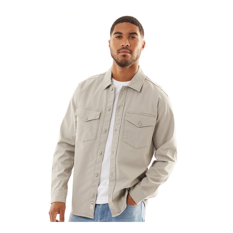 JACK & JONES Mænd Dave Stretch Overshirt Spøgelsesgrå - Billede 1