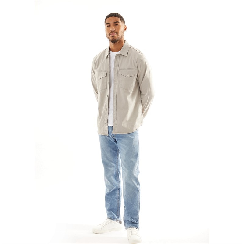 JACK & JONES Mænd Dave Stretch Overshirt Spøgelsesgrå - Billede 3