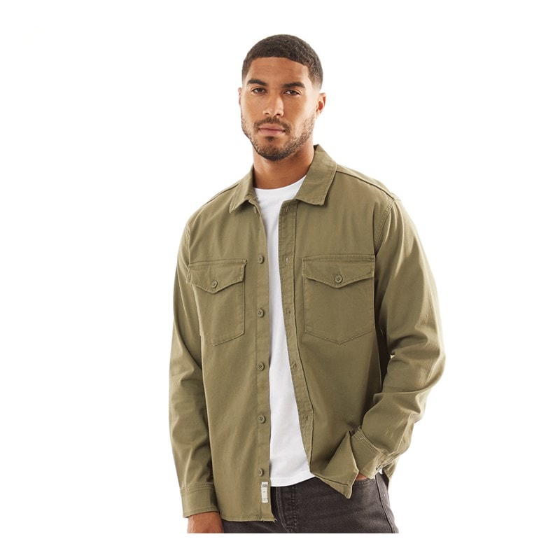 JACK & JONES Herre Dave Stretch Overshirt Støvgrå - Billede 1
