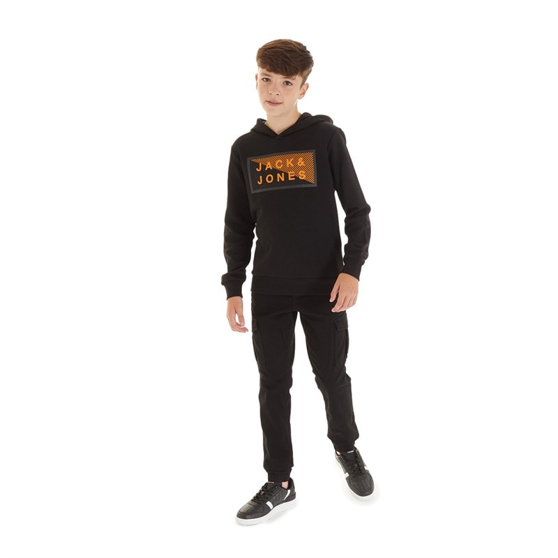 JACK & JONES Drenge Marco Dean Cuffed Cargo Bukser Sort - Billede 3