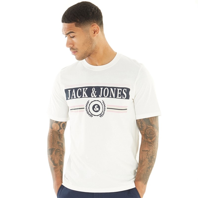 JACK & JONES Herre Flowers T-shirts beige - Billede 1