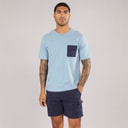 JACK & JONES Herre lomme t-shirt og shorts sæt Mountain Spring/Navy Blazer