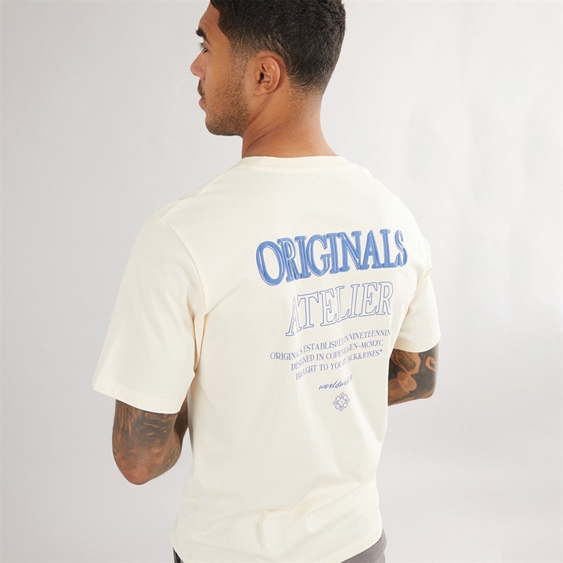 JACK & JONES Herre Santorini Back T-shirts beige - Billede 1