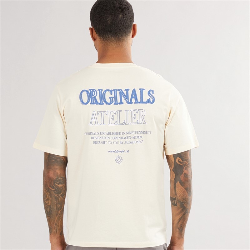 JACK & JONES Herre Santorini Back T-shirts beige - Billede 3