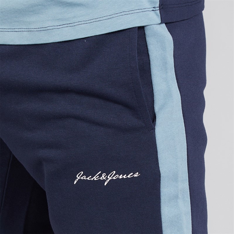 JACK & JONES Herre Trip T-shirt Og Shorts Sæt Navy Blazer - Billede 5