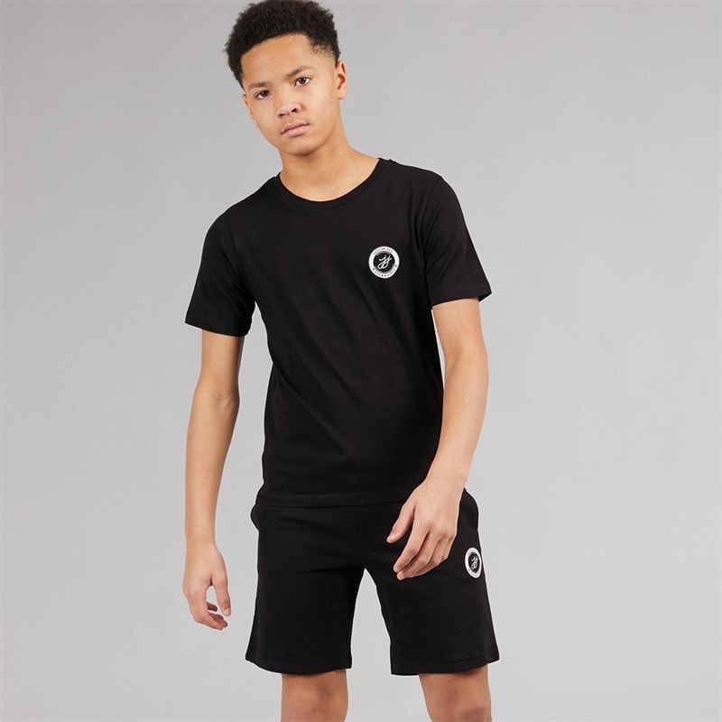 JACK & JONES Drenge Theo T Shirt og Shorts Sæt Sort - Billede 1