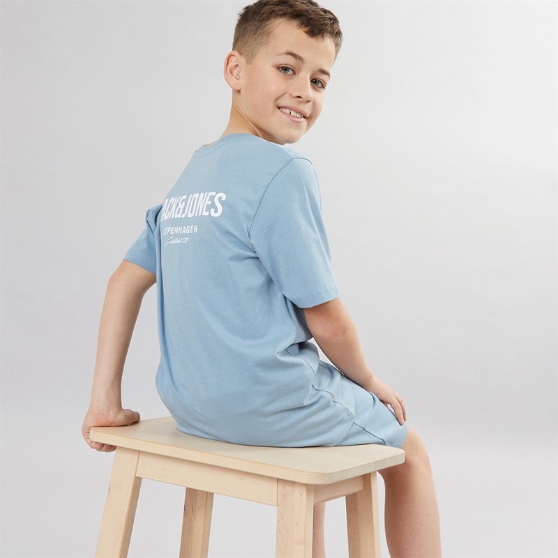 JACK & JONES Drenge Orion T-shirt Og Shorts Sæt Mountain Spring - Billede 3