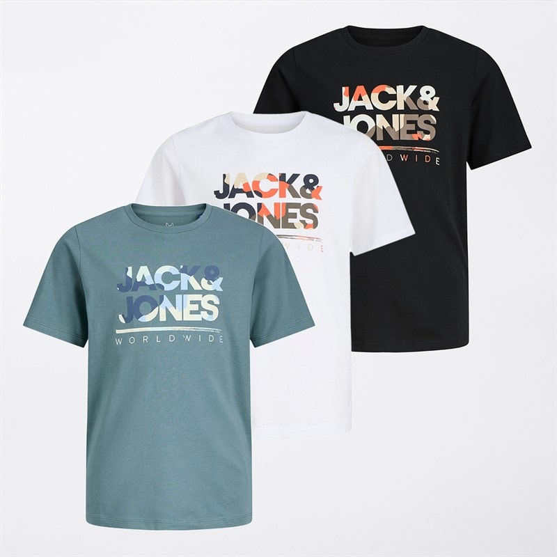 JACK & JONES Drengepak med 3 Luke T-shirts Sort - Billede 1