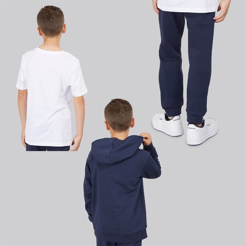 JACK & JONES Drenge Struktur Tre Pak Hættetrøje T-Shirt Og Joggingbukser Sæt Marineblå Blazer - Billede 2