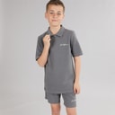 JACK & JONES Drenge Basic Lynlås Polo Skjorte Og Shorts Sæt Castlerock