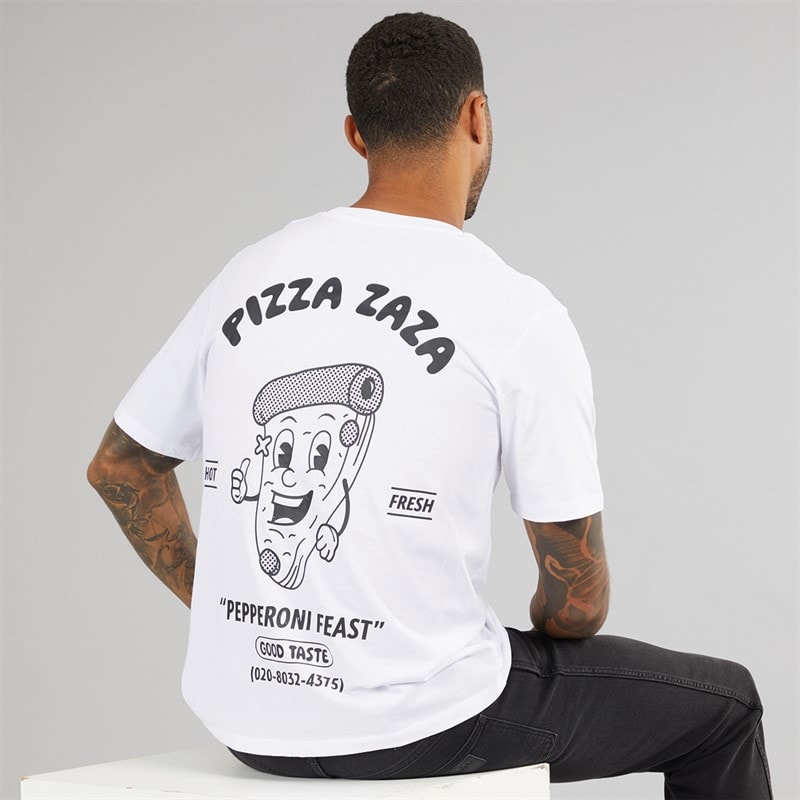JACK & JONES Herre Afslappet Pasform Ryg Print To Pakke T-Shirts Sort/Hvid - Billede 5