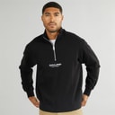 JACK & JONES Herre Vesterbro 1/4 Zip Sweatshirt Sort / Hvid