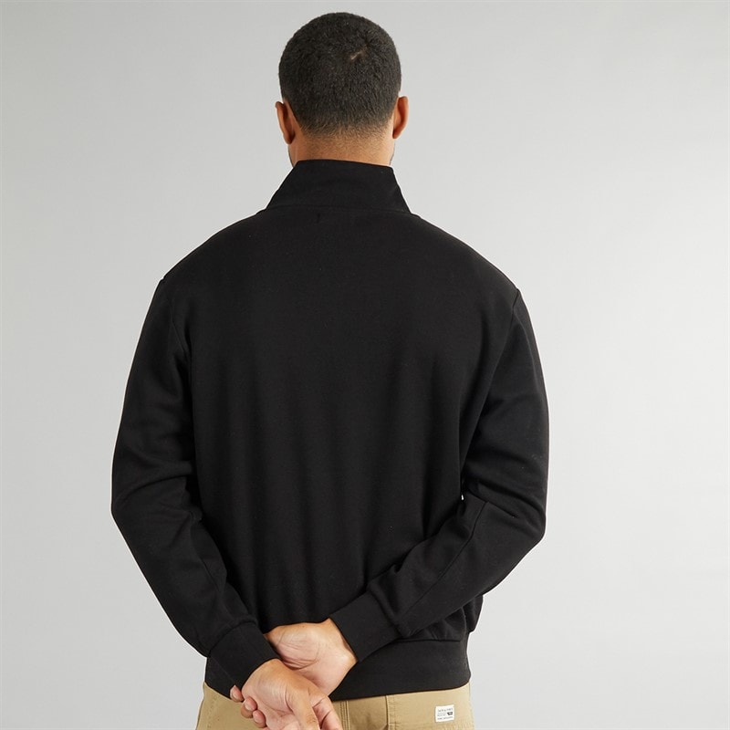JACK & JONES Herre Vesterbro 1/4 Zip Sweatshirt Sort / Hvid - Billede 2