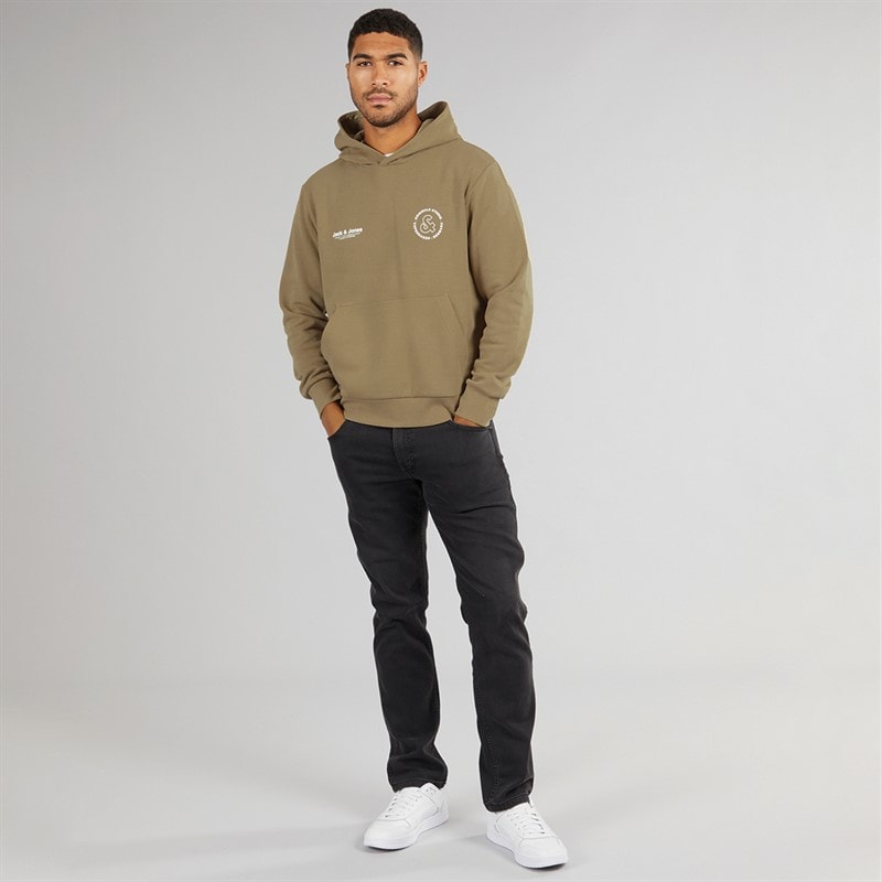 JACK & JONES Herre Vesterbro Sport Hættetrøje Sølv Salvie - Billede 3
