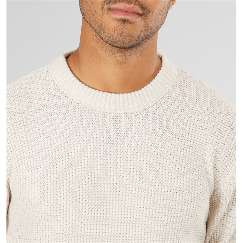 JACK & JONES Herre Rice Strikket Jumper Havre - Billede 3