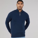 JACK & JONES Herre Emil Strik 1/2 Zip Jumper Navy