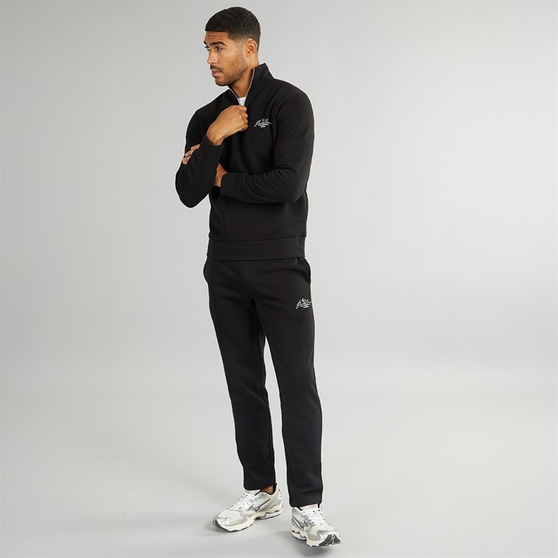 JACK & JONES Herre Mountain Åben Kant 1/4 Træningsdragt Sort - Billede 4