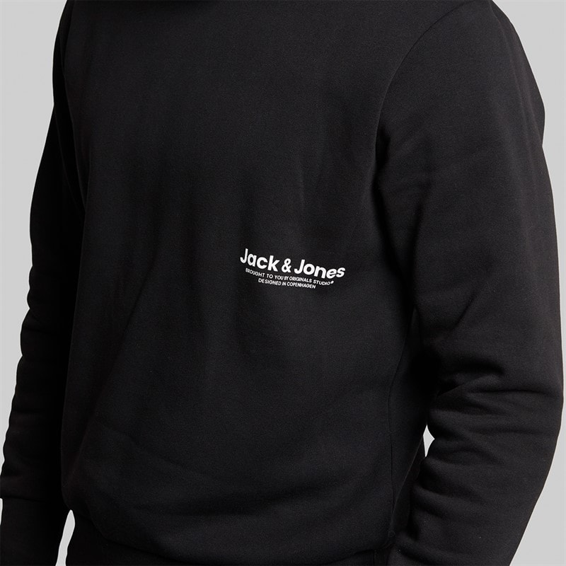 JACK & JONES Herre Vesterbro Side Sweatshirt Sort/Hvid - Billede 3