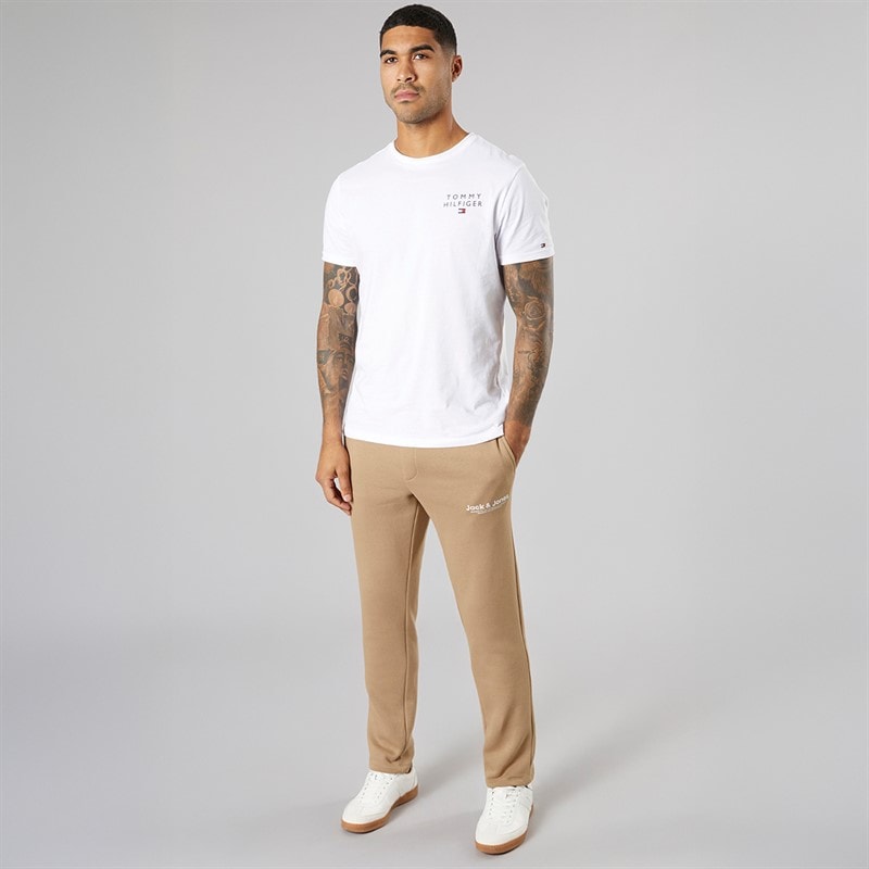 JACK & JONES Herre Vesterbro Joggingbukser Med Åben Kant Silver Mink/Hvid - Billede 4