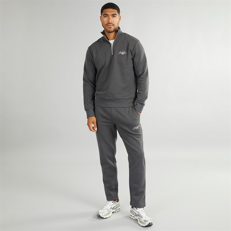JACK & JONES Herre Mountain Åben Kant 1/4 Træningsdragt Asfalt - Billede 4