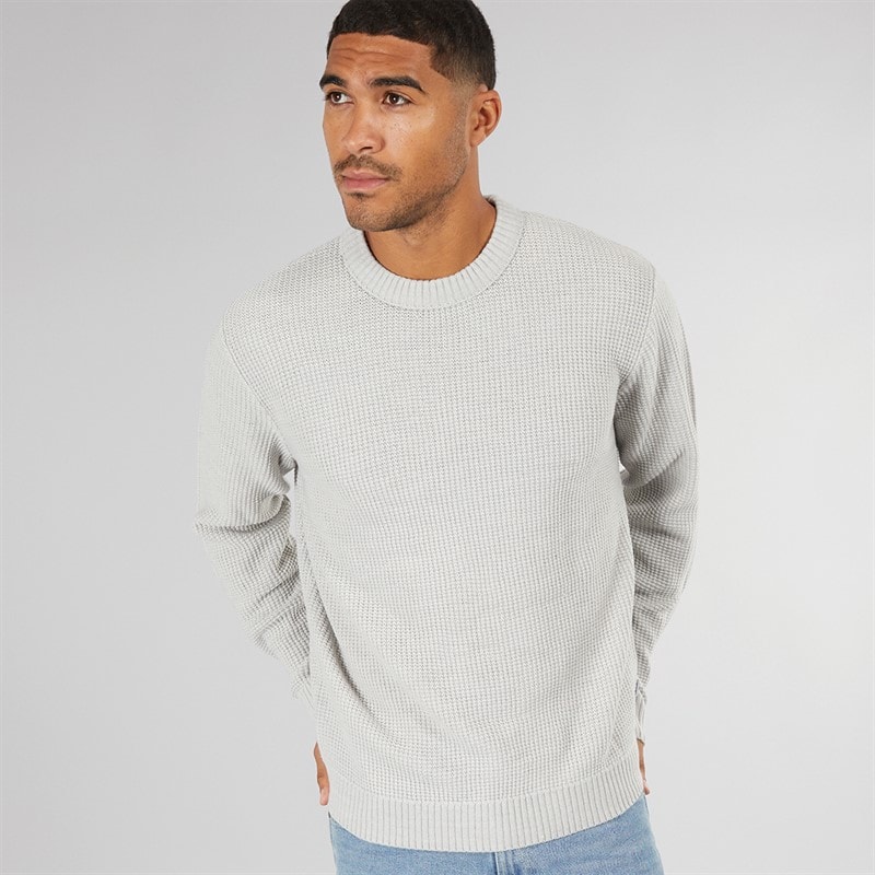 JACK & JONES Herre Rice Strikket Jumper Lys Grå