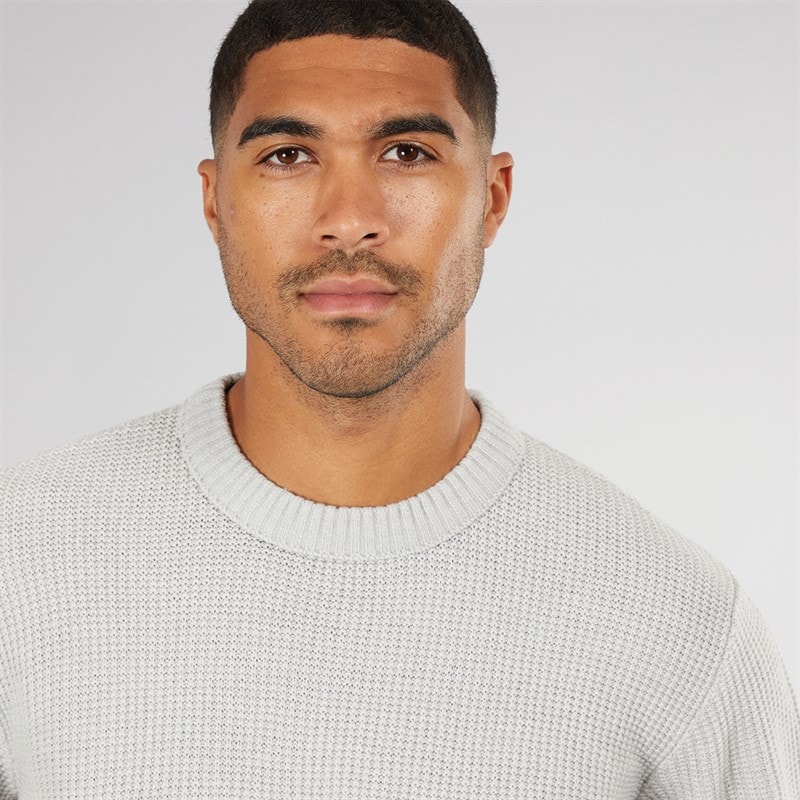 JACK & JONES Herre Rice Strikket Jumper Lys Grå - Billede 3