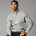 JACK & JONES Herre Vesterbro 1/4 Zip Sweatshirt Lys Grå Melange / Sort