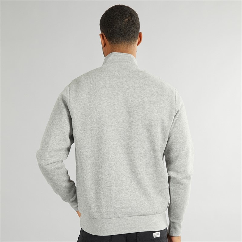 JACK & JONES Herre Vesterbro 1/4 Zip Sweatshirt Lys Grå Melange / Sort - Billede 2