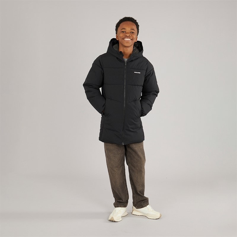 JACK & JONES Drenge Brady Puffer Jakke Sort - Billede 3