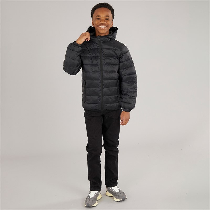 JACK & JONES Drenge Wilson Puffer Jakke Sort - Billede 4