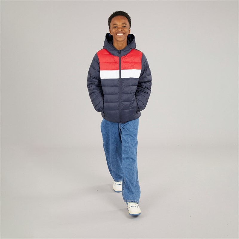 JACK & JONES Drenge Wilson Puffer Jakke Navy Blazer - Billede 3