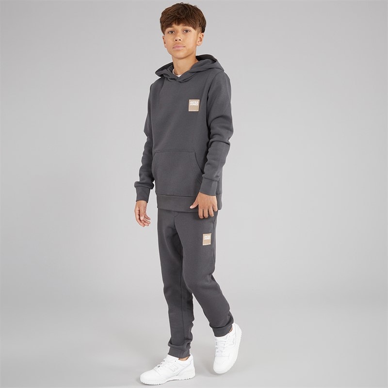 JACK & JONES Drenge Drive Sweat Hættetrøje Og Joggingbukser Træningsdragt Asfalt - Billede 1