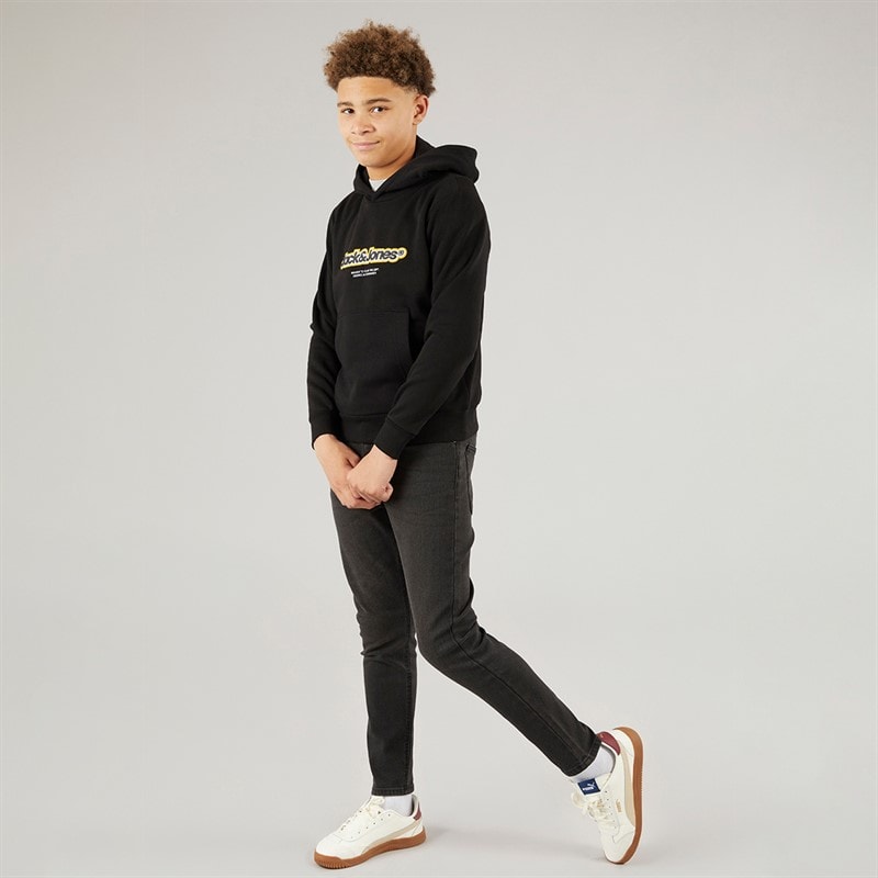 JACK & JONES Drenge Vesterbro Newton Branding Sweatshirt Sort - Billede 3