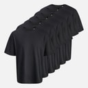JACK & JONES Herre Gust Oversized 6-pak T-shirts Sort