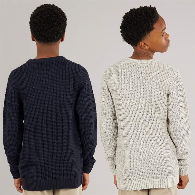 JACK & JONES Drenge To Pak Strik Crew Neck Jumpere Moonbean / Sky Captain - Billede 2
