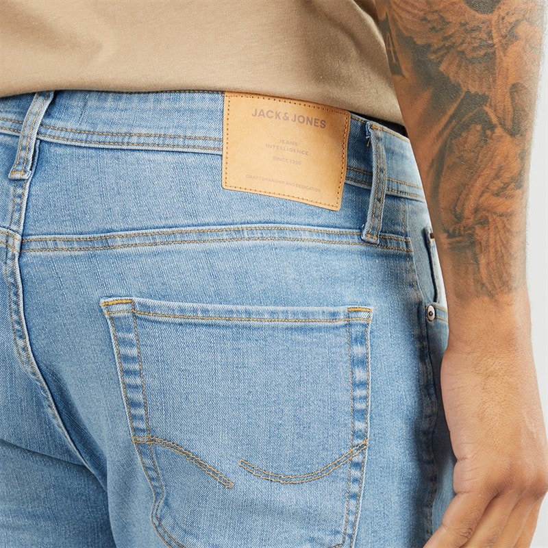 JACK & JONES Herre Glenn 334 Slim Fit Jeans Blå Denim - Billede 3