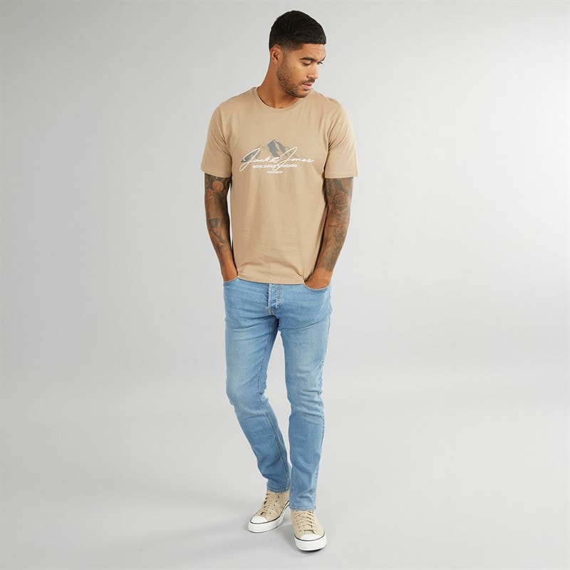 JACK & JONES Herre Glenn 334 Slim Fit Jeans Blå Denim - Billede 4