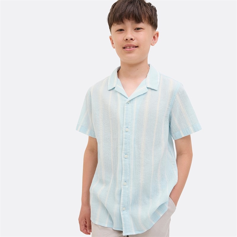 JACK & JONES Drenge Avira Luke Stribet Skjorte Skyway - Billede 1