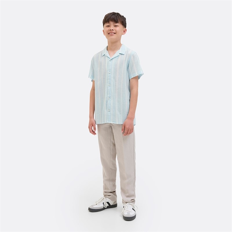 JACK & JONES Drenge Avira Luke Stribet Skjorte Skyway - Billede 4