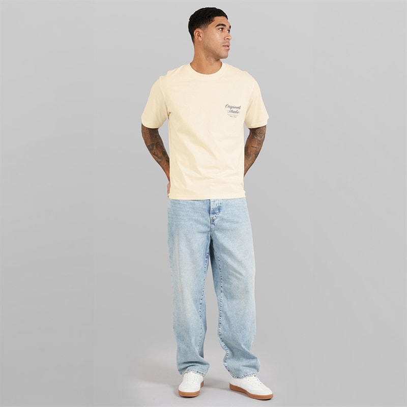 JACK & JONES Herre Norrebro Typo T-shirt Antique Hvid - Billede 4