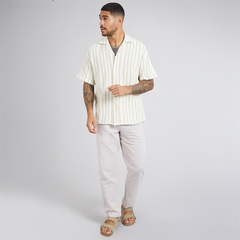 JACK & JONES Herre Kane Paros hør blanding bukser Crockery - Billede 3