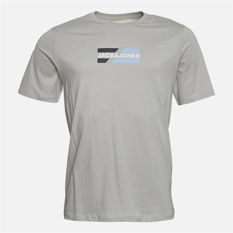 JACK & JONES Herre Slash Fem Pak T-shirts Bright White/Sort/Cashmere Blue/Iceberg Green/Glacier Grey - Billede 2