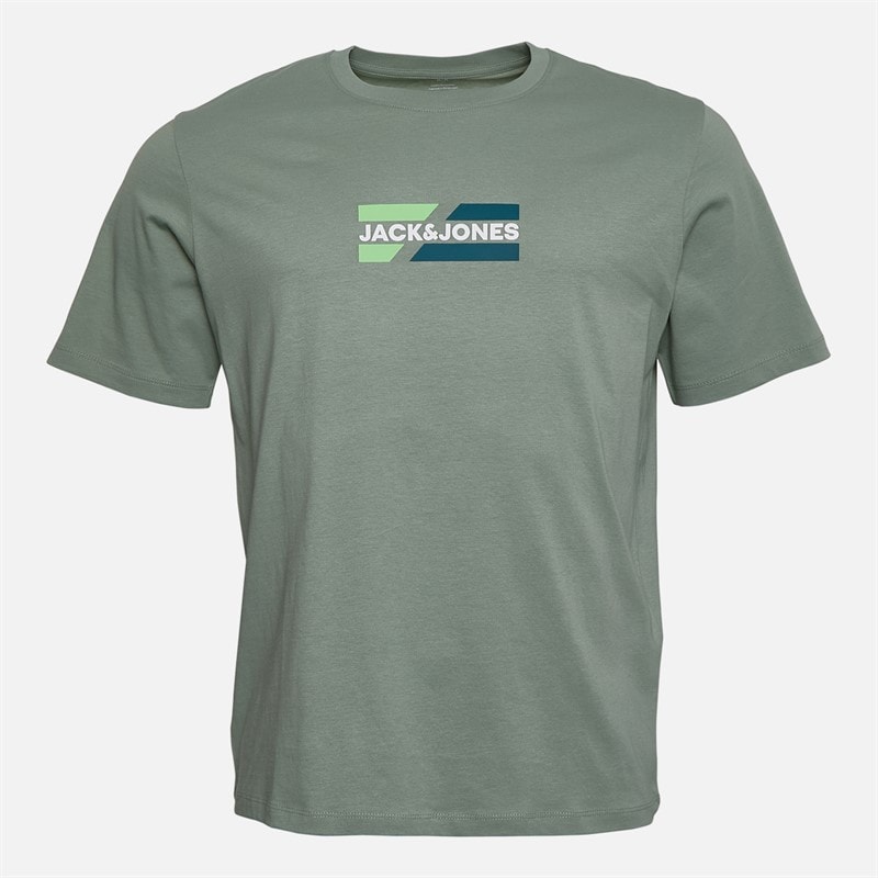 JACK & JONES Herre Slash Fem Pak T-shirts Bright White/Sort/Cashmere Blue/Iceberg Green/Glacier Grey - Billede 3