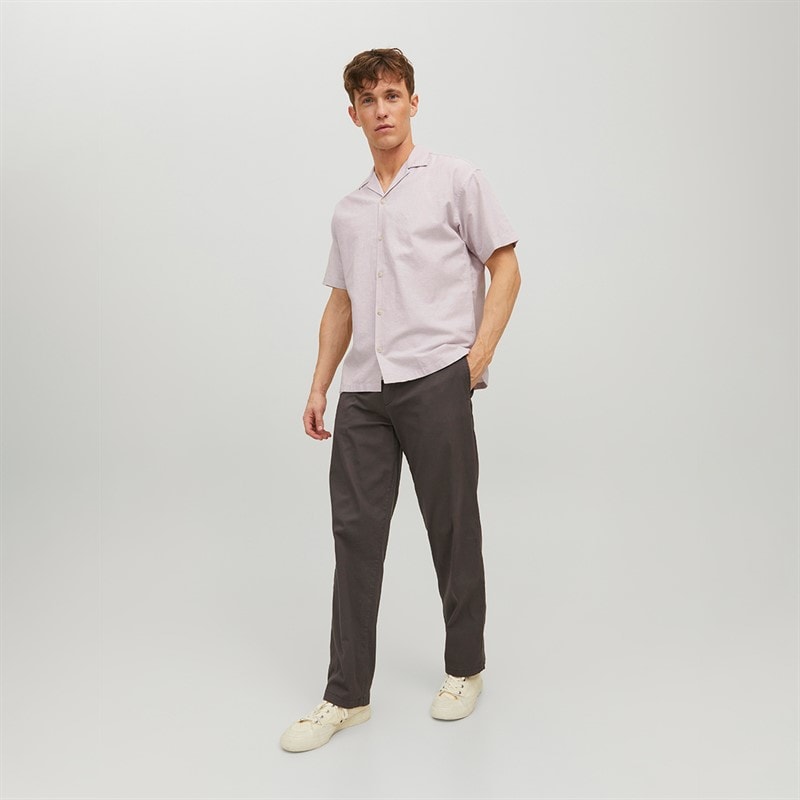 JACK & JONES Herre Sommer Ferie Kortærmet Skjorte Cromolith - Billede 4
