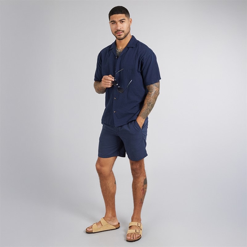 JACK & JONES Herre Jaiden Linned Blanding Shorts Navy Blazer - Billede 3