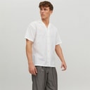 JACK & JONES Herre Sommer Ferie Kortærmet Skjorte Hvid